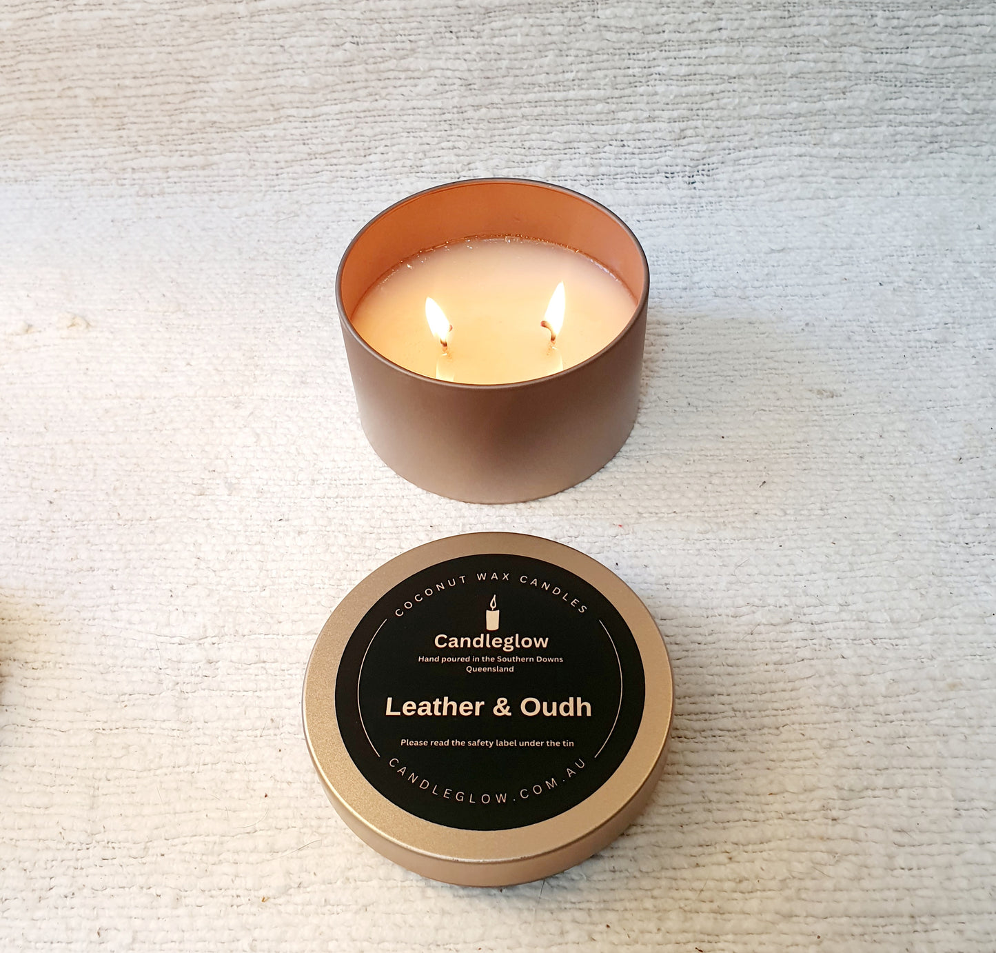 Copper Candle Tin - Leather & Oudh